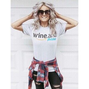 Funny Ladies T Shirt Wine And Amazon Prime S XS